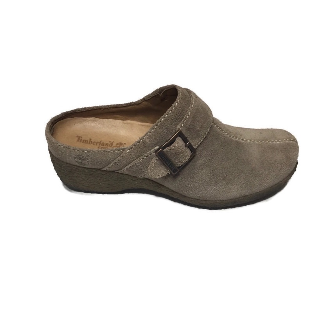Timberland Tan Suede Mules Sz 7